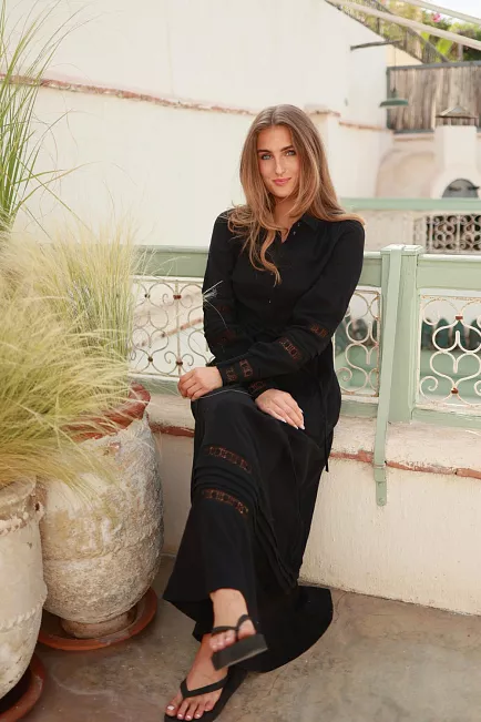 Nectar Lotus Dress Black maxikjole 2