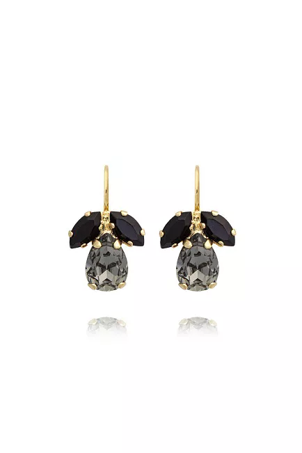 Caroline Svedbom Petite Timo Earrings Gold Black Diamond/Jet øredobber