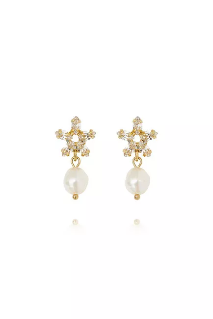 Caroline Svedbom Emmy Earrings Gold Pearl/Crystal øredobber 2