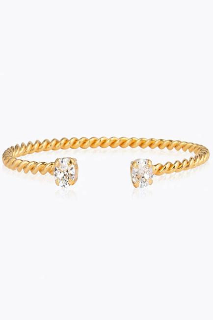 Caroline Svedbom Mini Twisted Bracelet Gold Crystal armbånd 