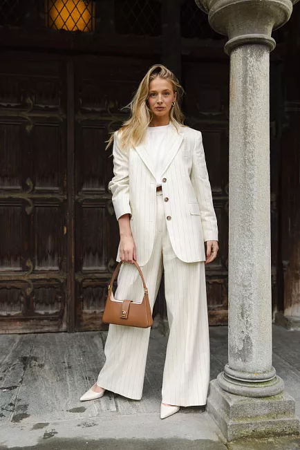 Anine Bing Sara Blazer Cream And Black Stripe dressjakke 2