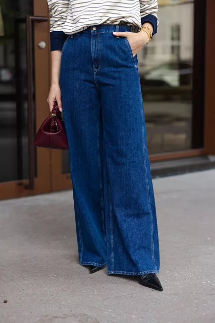 Replay Wide Leg Pants Dark Blue jeans