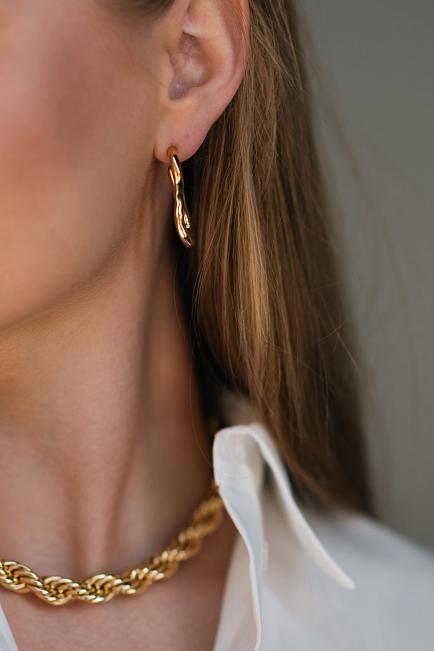 Missoma Molten Ovate Hoop Earrings Gold  2