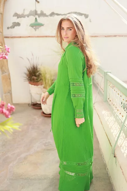 Nectar Lotus Dress Goddess Green maxikjole 2