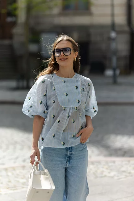 Munthe Pristina Blouse Light Blue bluse 