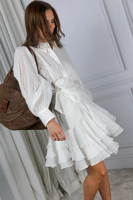 confettibird Ranch Frill Dress Offwhite kjole 2