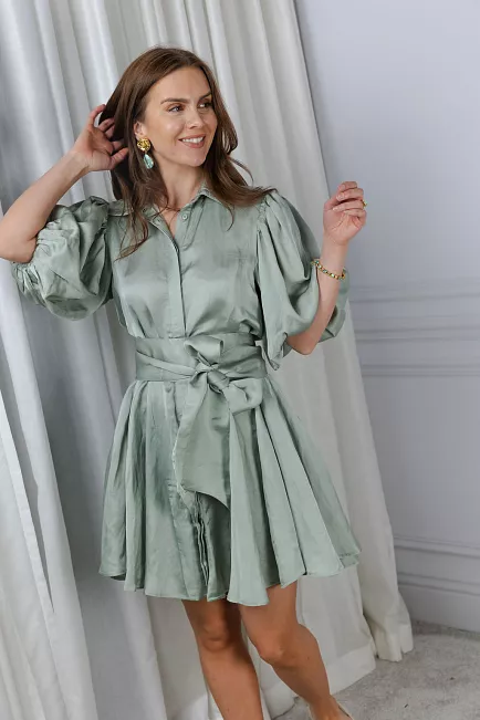 Confettibird Bon Weekend Dress Soft Pistachio minikjole 2