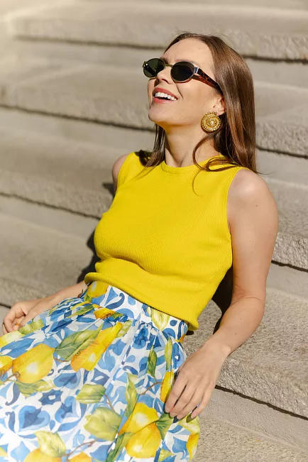 Andiata Griet R Knit Top Lemon Curd topp 2