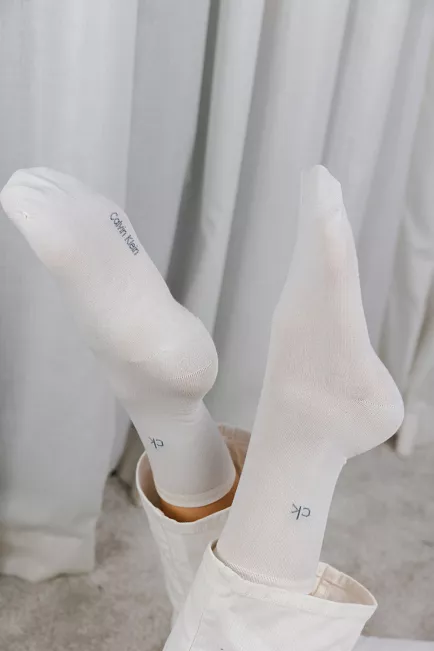 Calvin Klein 2Pk Mesh Squares Sock Grey/Off White  2