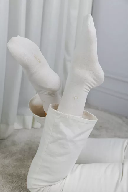 Calvin Klein 2Pk Mesh Squares Sock Off White