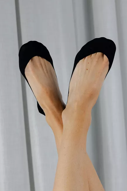 Oroblu 2Pk Twins Ballet No Show Socks Black steps