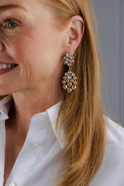 Caroline Svedbom Celena Earrings Gold Crystal/Golden Shadow øredobber