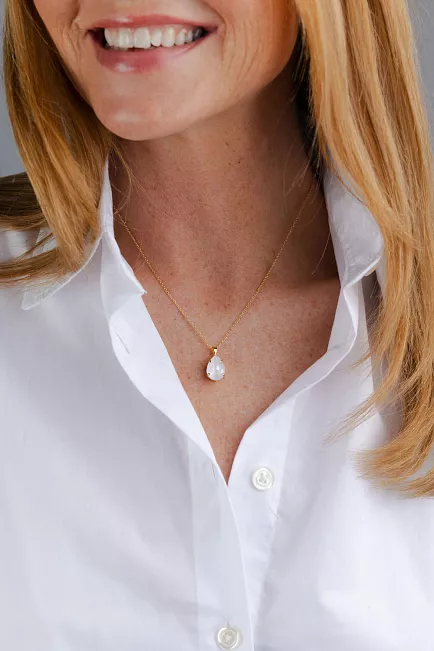 Caroline Svedbom Mini Drop Necklace Gold Electric White smykke