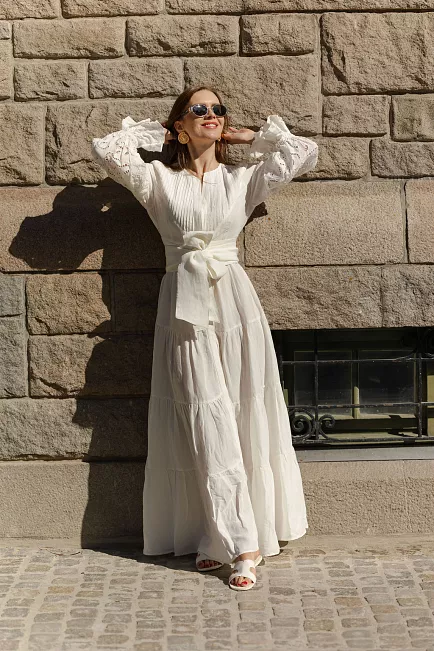 Confettibird Coco Long Dress Offwhite kjole