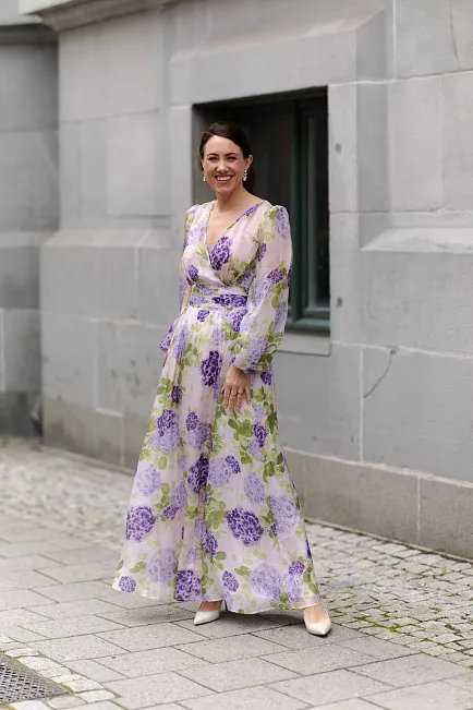 byTiMo Cupro Tieband Gown Purple Flow maxikjole 9