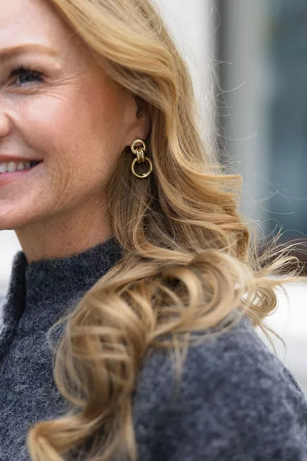 Anine Bing Round Link Drop Earrings Gold øredobber 2