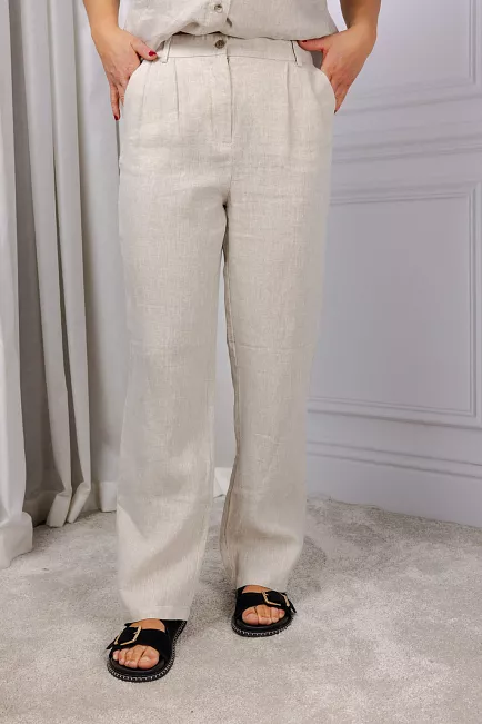 Sand Meloe Trouser Light Camel linbukse 