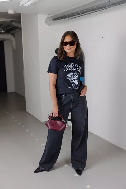 GANNI Basic Cotton Witch Relaxed T-Shirt Phantom tskjorte 3