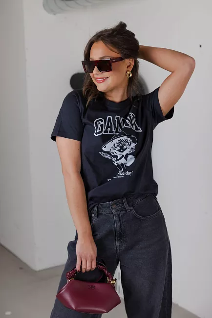 GANNI Basic Cotton Witch Relaxed T-Shirt Phantom tskjorte 2