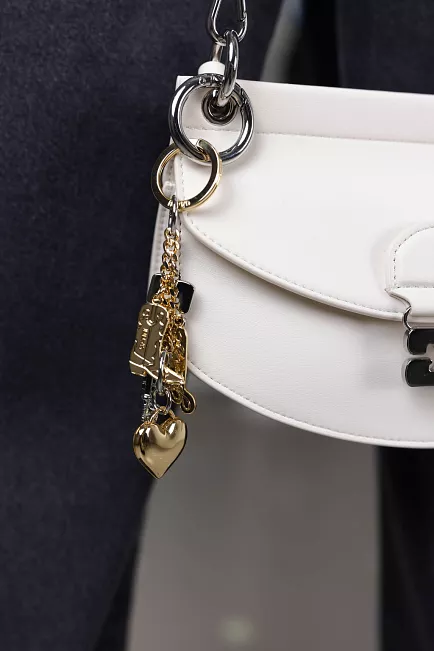 GANNI Bou Charms Keyring Silver And Gold bag charm