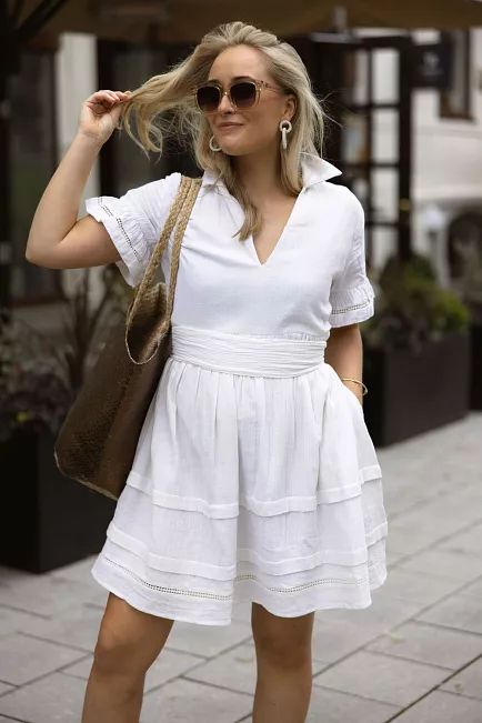 Nectrar Hamilton Short Dress White minikjole