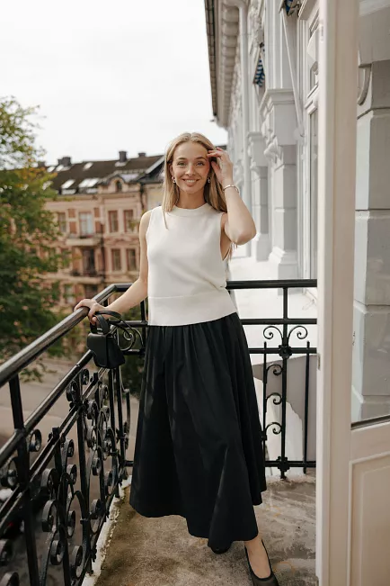 Christian Aks Amira Poplin Skirt Black maxiskjørt 2