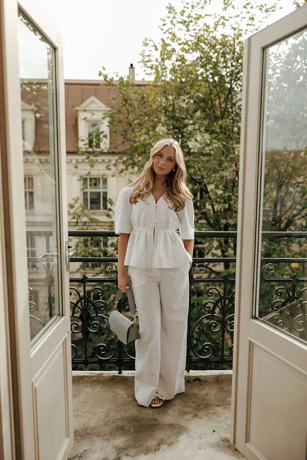 Christian Aks Monic Linen Top White lintopp 2