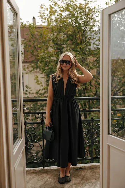 Christian Aks Athena Poplin Dress Black kjole