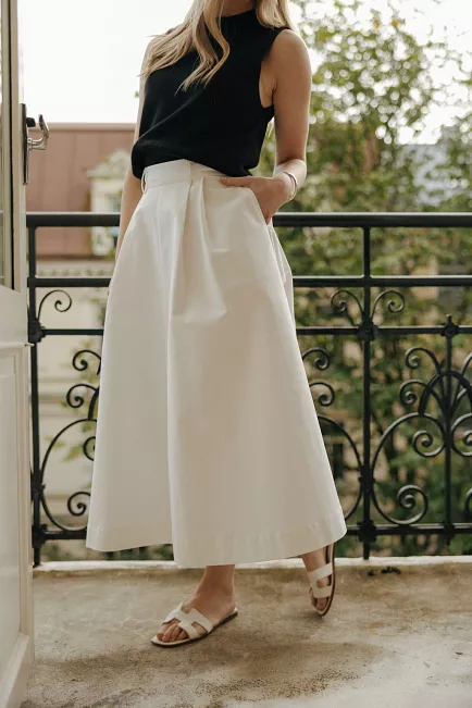 Christian Aks Anna Cotton Skirt White maxiskjørt