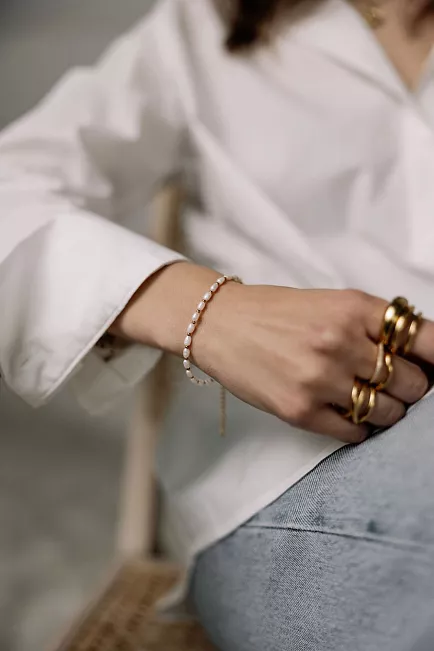 HiiL Studio Jewelry Pearl Bracelet Gold armbånd 2