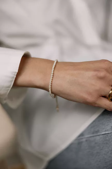 HiiL Studio Jewelry Pearl Bracelet Small Gold armbånd 