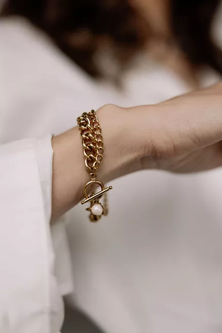 HiiL Studio Jewelry Double Chain Bracelet Gold armbånd 3