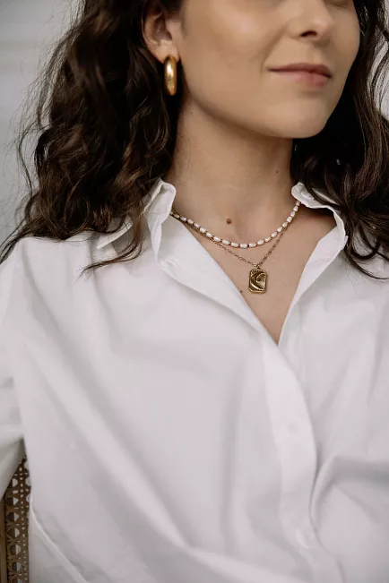HiiL Studio Jewelry Pearl Necklace Gold smykke 