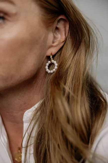 HiiL Studio Jewelry Double Pearl Earrings Gold øredobber 2