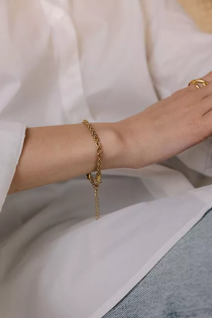 HiiL Studio Jewelry Rope Chain Bracelet Gold armbånd
