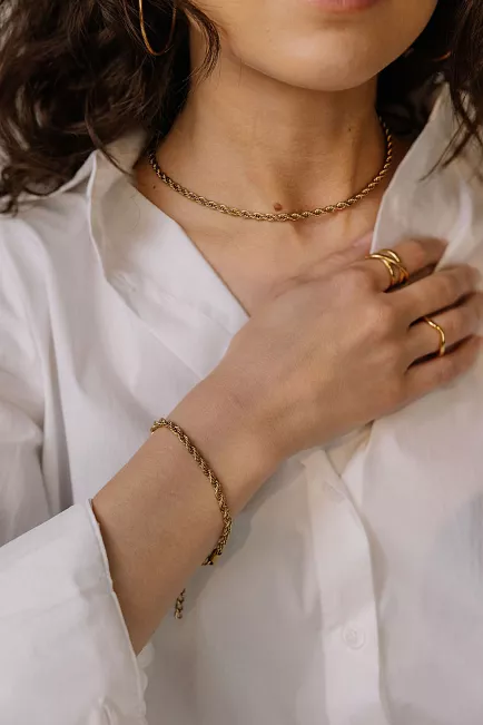 HiiL Studio Jewelry Rope Chain Bracelet Gold armbånd 2