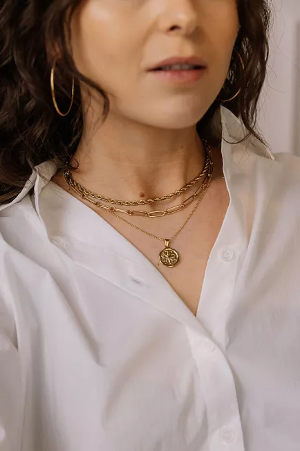 HiiL Studio Jewelry Big Link Necklace Gold smykke 2