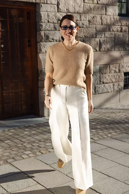 Carma collection Trine Knit Tee Nature strikket topp 2
