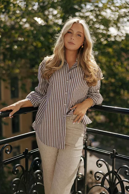 Sand Vilena Shirt Dark Brown skjorte