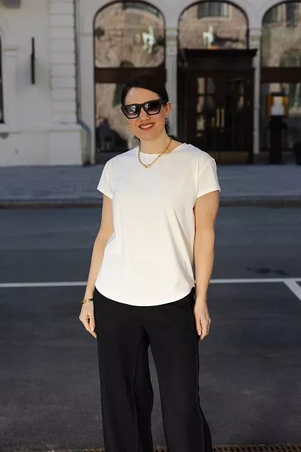 Carma collection Emilie Base Tee White t-skjorte