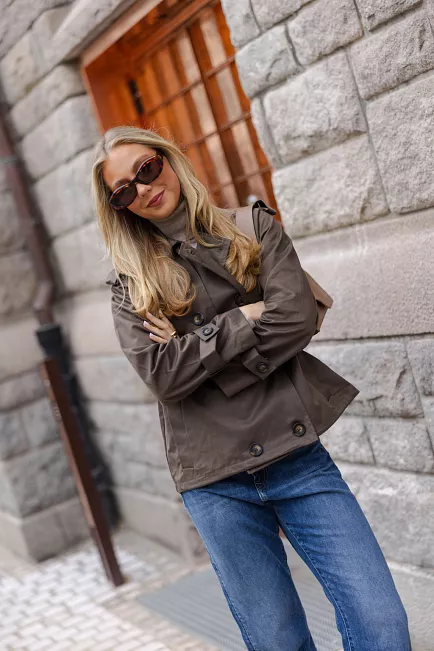 Mira MW Short Trenchcoat Major Brown jakke brun 3
