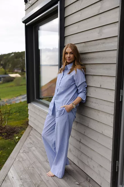 Carma collection Linn Pant Blue Striped bukse 2