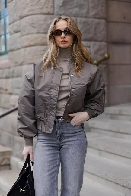Helga MW Short Bomber Jacket Major Brown jakke brun