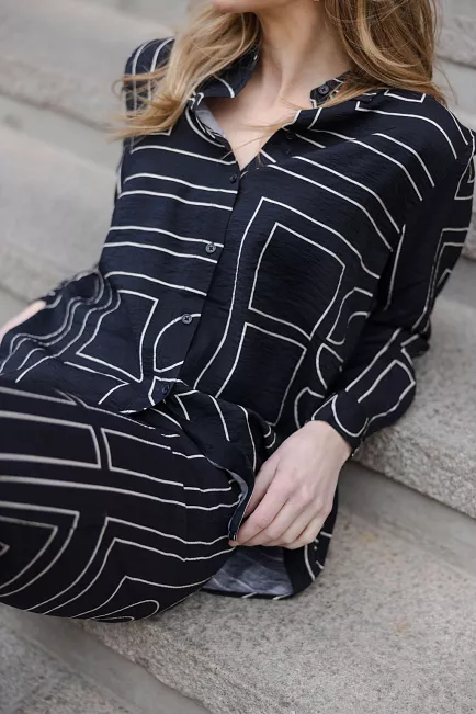 My Essential Wardrobe Kelly MW Shirt Black Aop skjorte 2