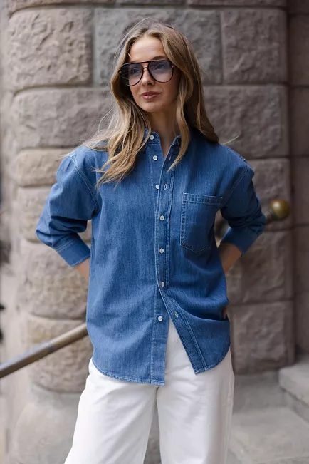 Jeanerica Alice Shirt Mid Blue denimskjorte
