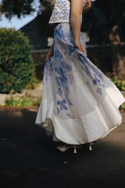 byTiMo Organza Maxi Skirt Skylight maxiskjørt