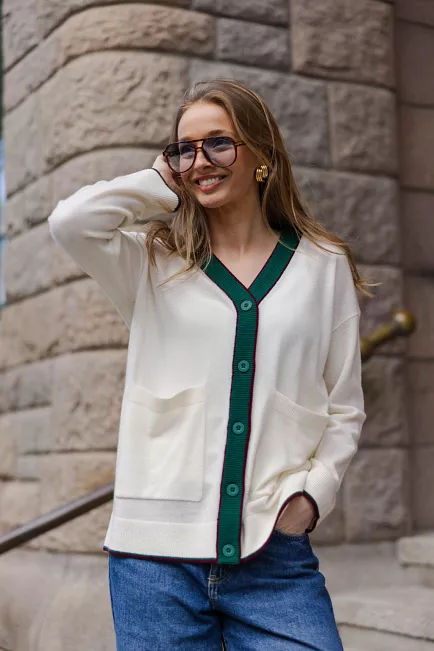 We Norwegians Club Cardigan Off White 
