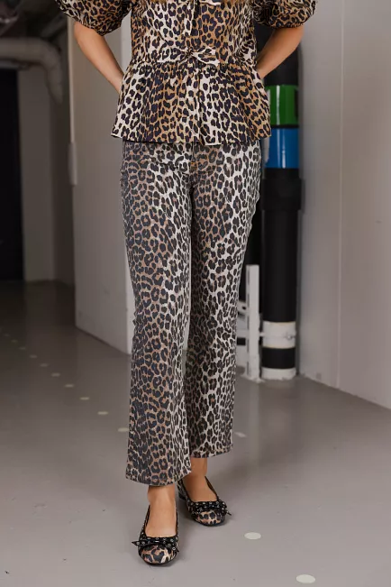  GANNI Print Denim Betzy Cropped jeans 