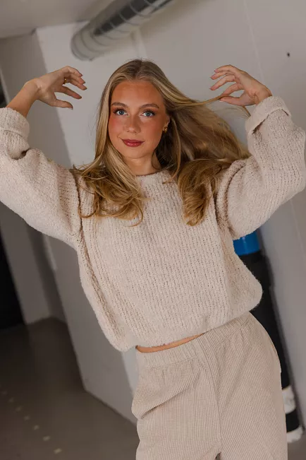 American Vintage Zolly Sweater Light Beige Melange genser 2