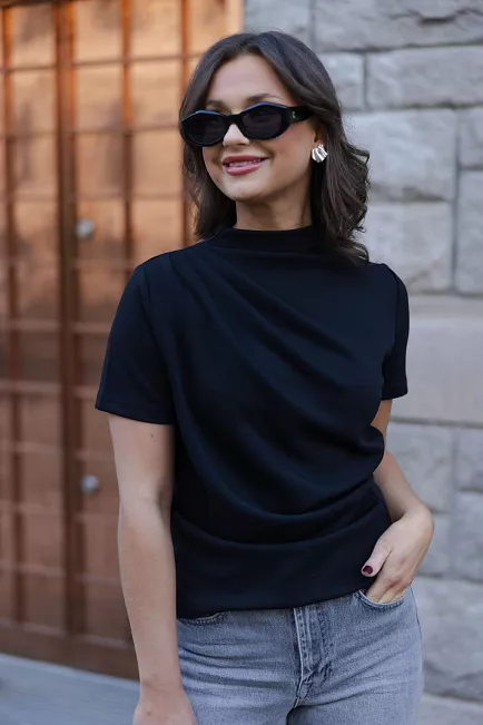 My Essential Wardrobe Helle MW Tee Black topp tskjorte 